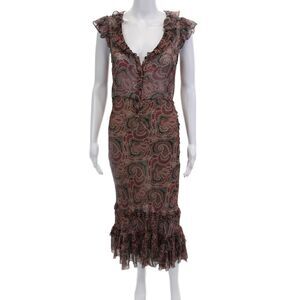 Nili Lotan Womens Silk Maxi Dress Red Size 2